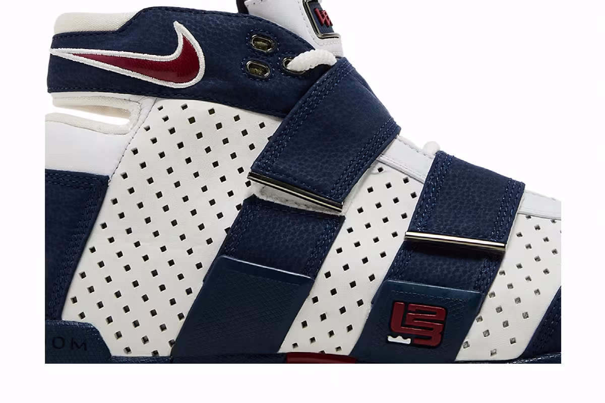 Nike LeBron Zoom 20-5-5 White Midnight Navy, view 3