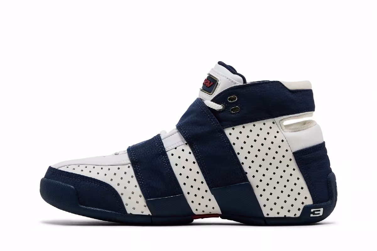 Nike LeBron Zoom 20-5-5 White Midnight Navy, view 4