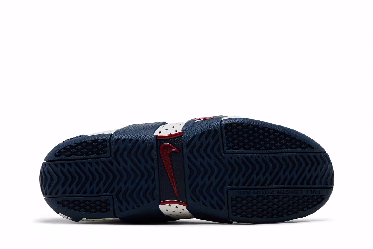 Nike LeBron Zoom 20-5-5 White Midnight Navy, view 5