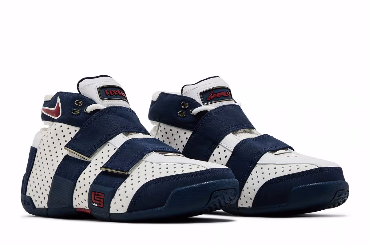Nike LeBron Zoom 20-5-5 White Midnight Navy, view 9
