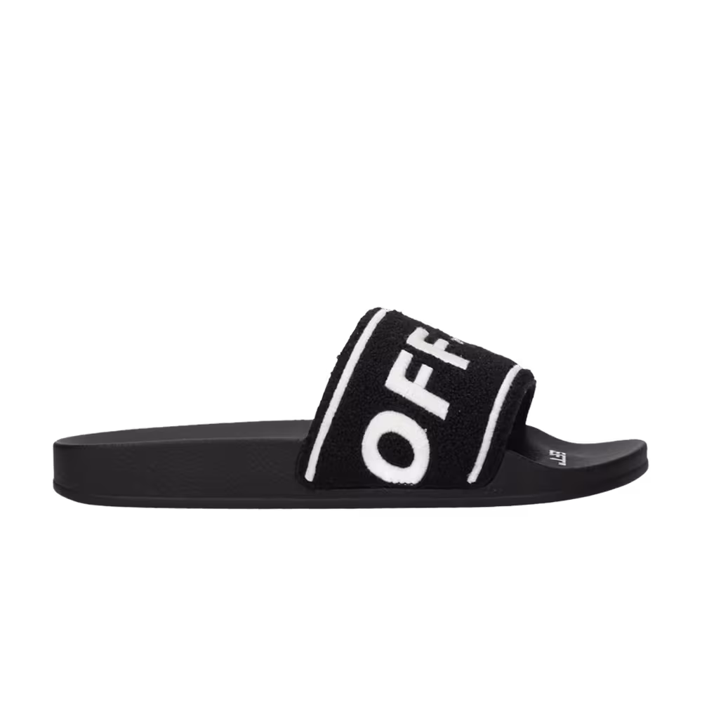 Off-White Towel Embroidery Slider Black