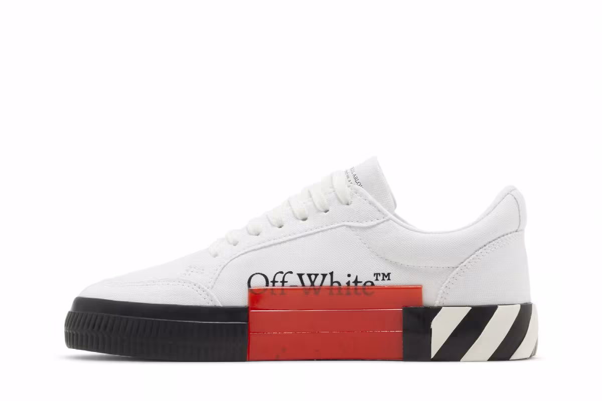Off-White Women's Vulc Sneaker White Black, view 4