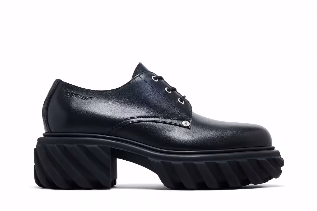 Off-White Exploration Almond Toe Derby Black, view 2