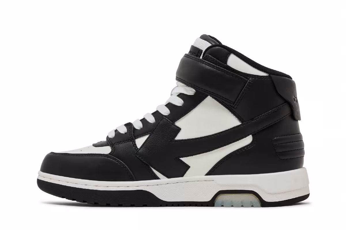 Off-White Out of Office Mid Black White Clear Sole, view 4