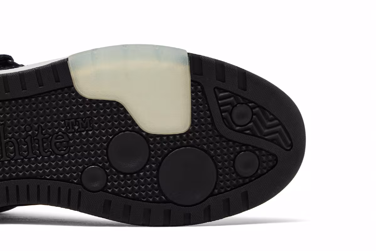 Off-White Out of Office Mid Black White Clear Sole, view 6