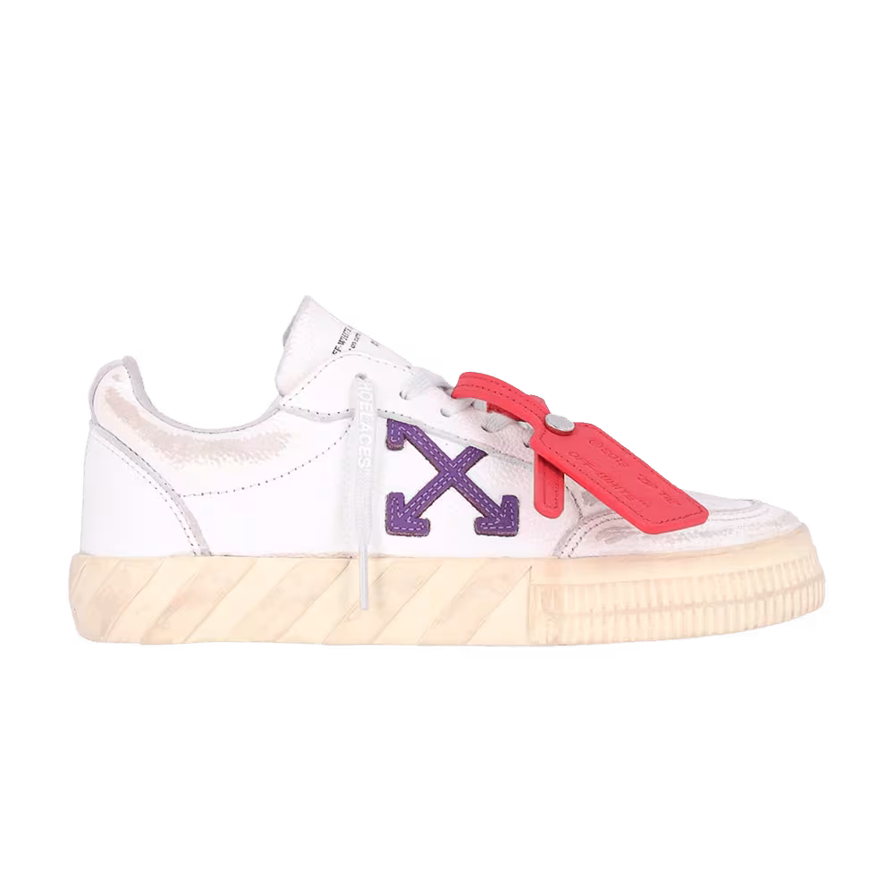 Off-White Women's Vulc Sneaker White Purple Distressed