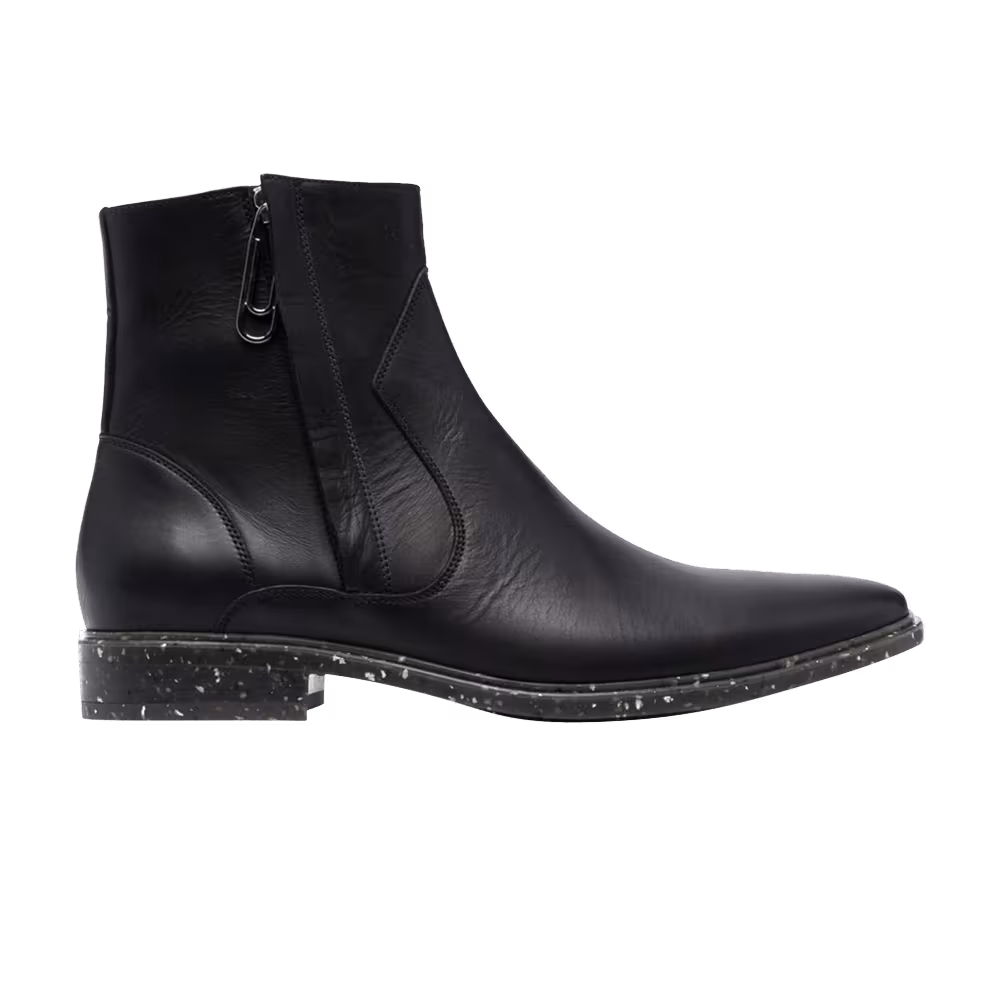 Off-White Zip-Up Paperclip Ankle Boot Black