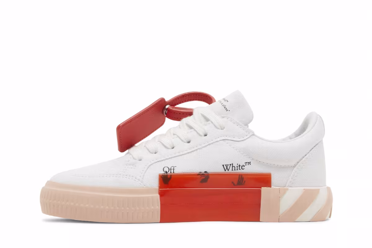 Off-White Women's Vulc Sneaker White Powder Pink, view 4