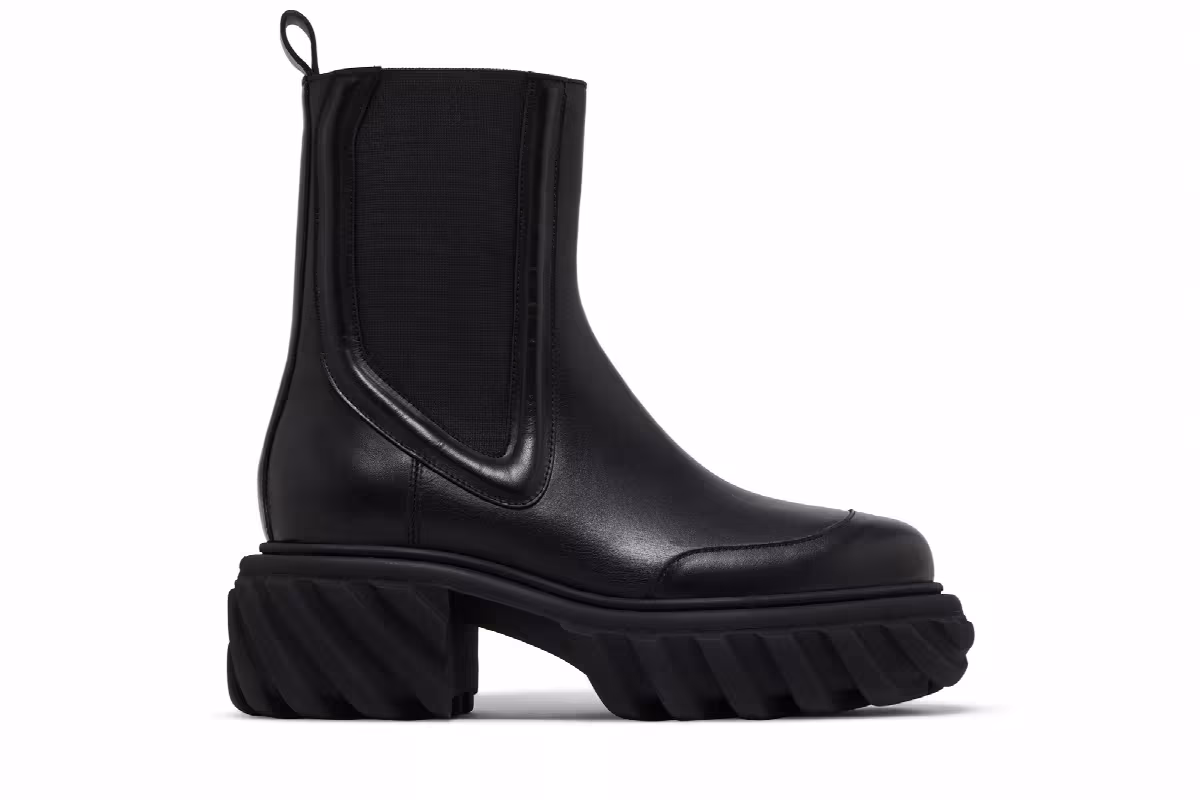 Off-White Women's Tractor Motor Chelsea Boot Black, view 2