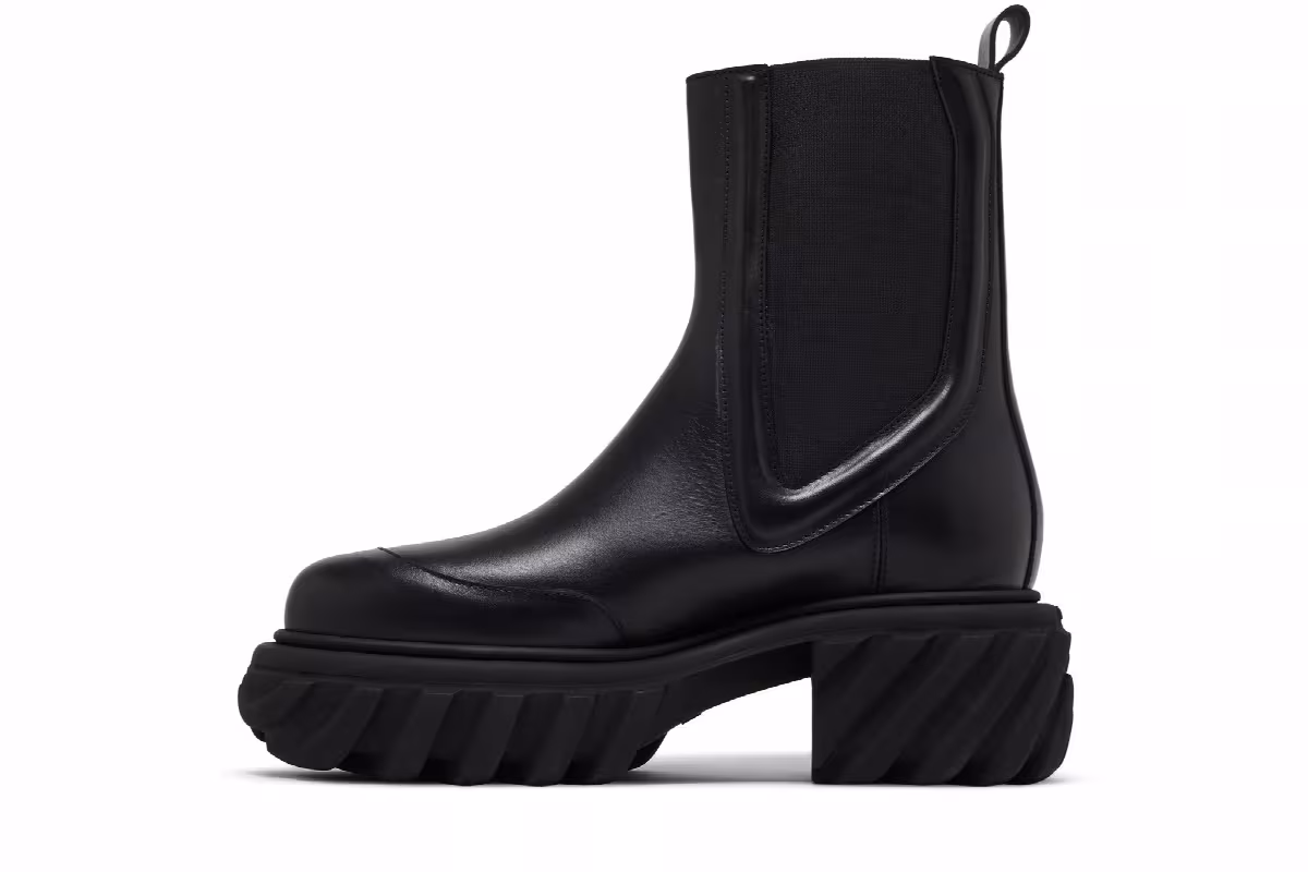 Off-White Women's Tractor Motor Chelsea Boot Black, view 4
