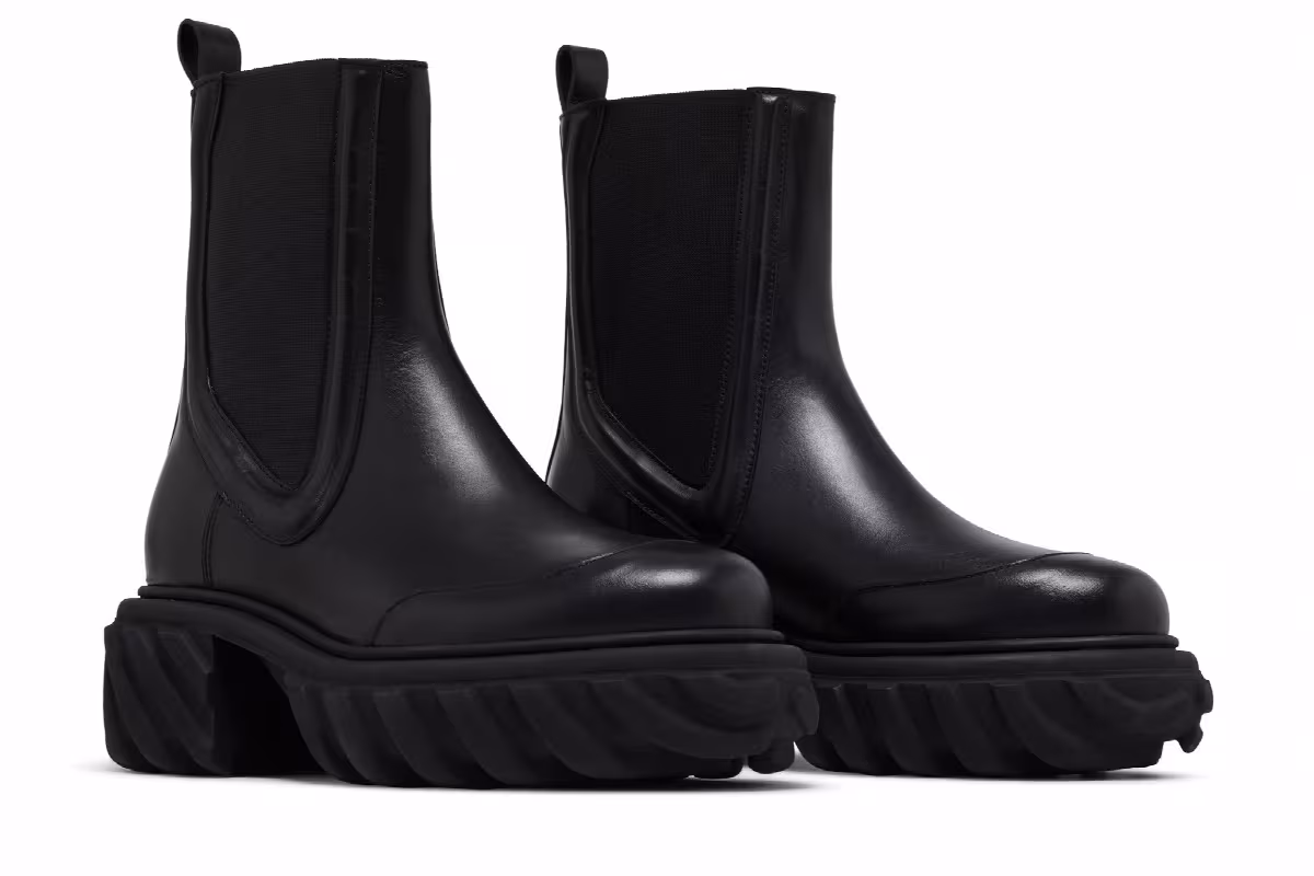 Off-White Women's Tractor Motor Chelsea Boot Black, view 9