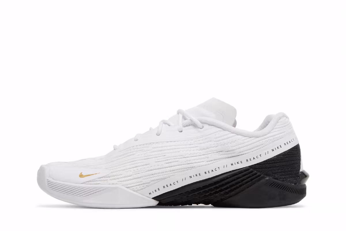 Nike Women's React Metcon Turbo Black Metallic Gold, view 4