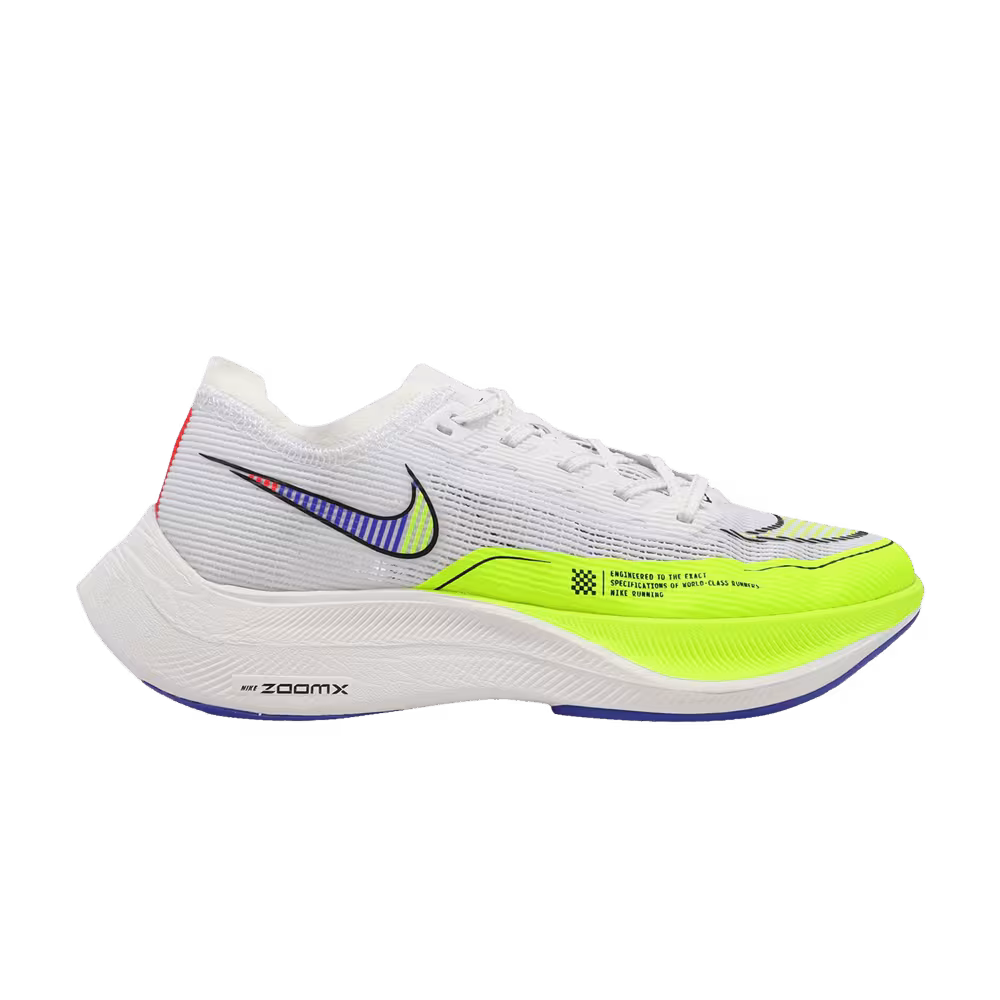 Nike Women's ZoomX Vaporfly NEXT% 2 White Volt Racer Blue