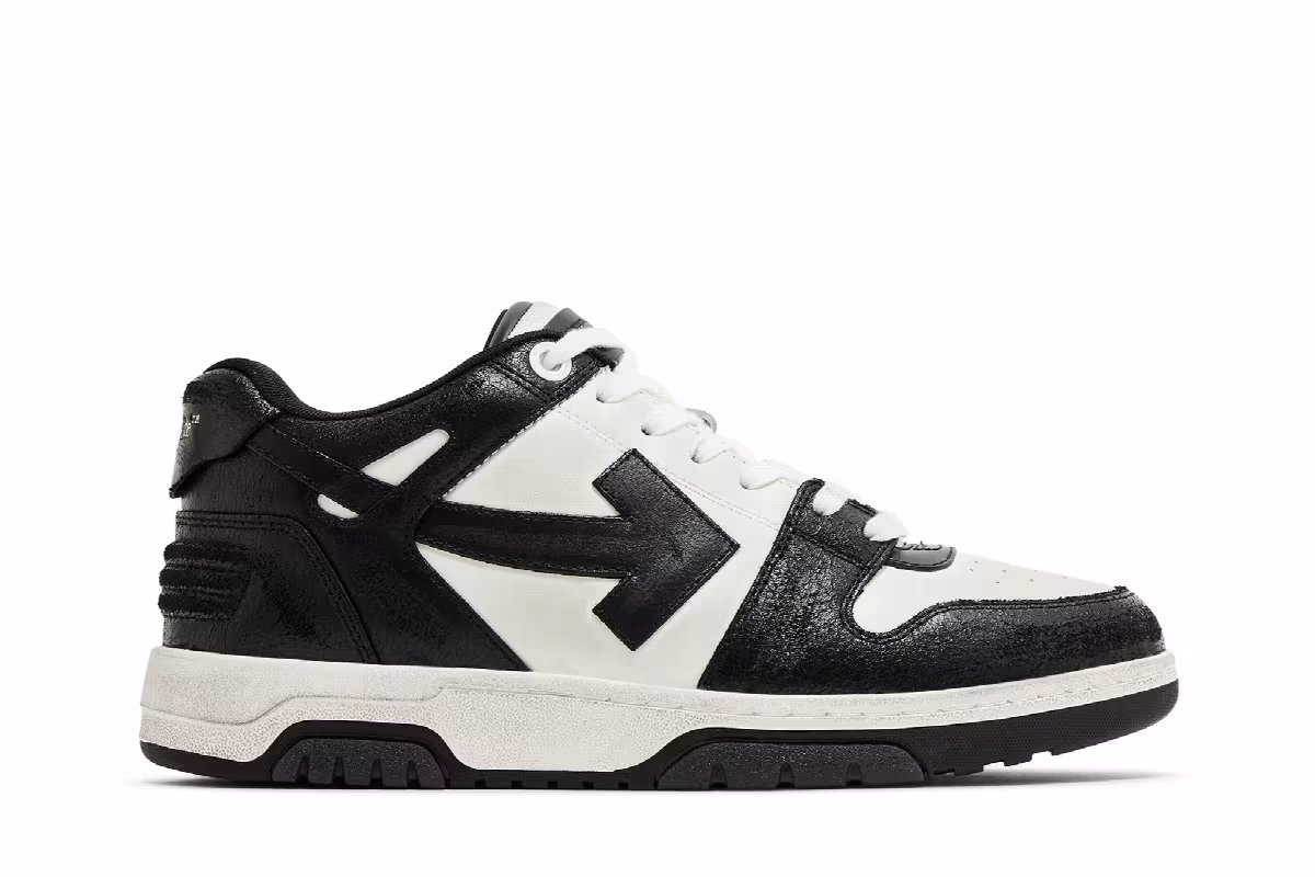 Off-White Out of Office Black White Distressed, view 2