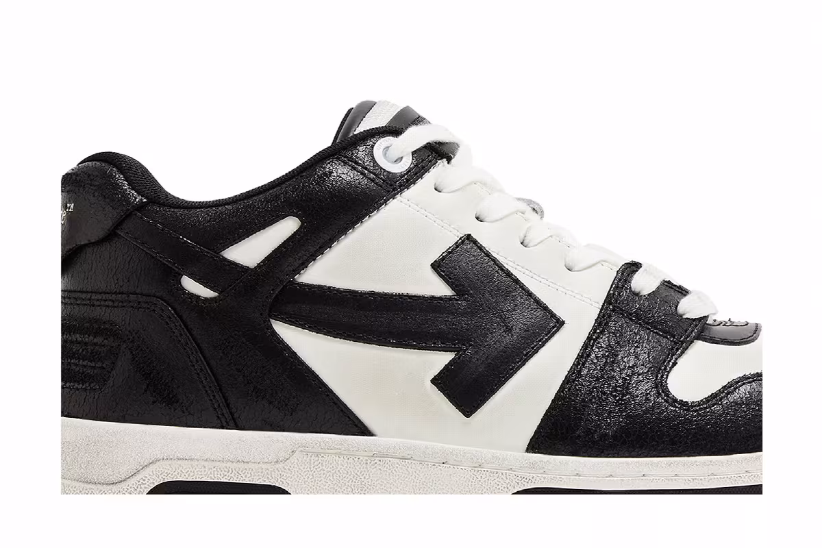 Off-White Out of Office Black White Distressed, view 3
