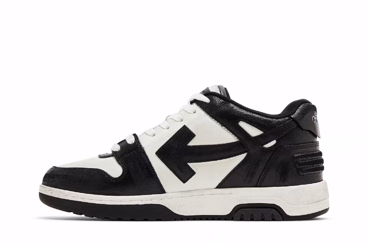 Off-White Out of Office Black White Distressed, view 4