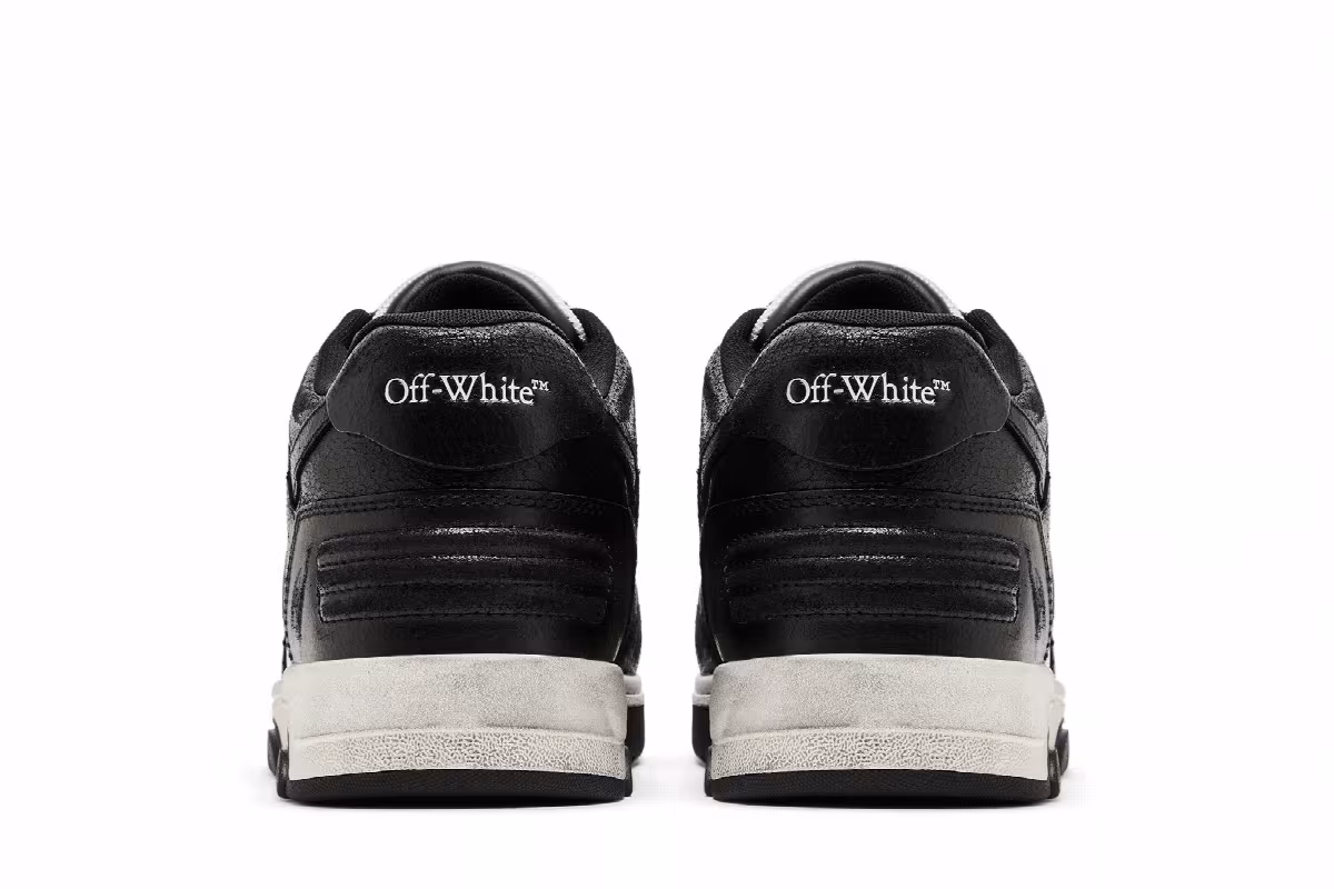 Off-White Out of Office Black White Distressed, view 7