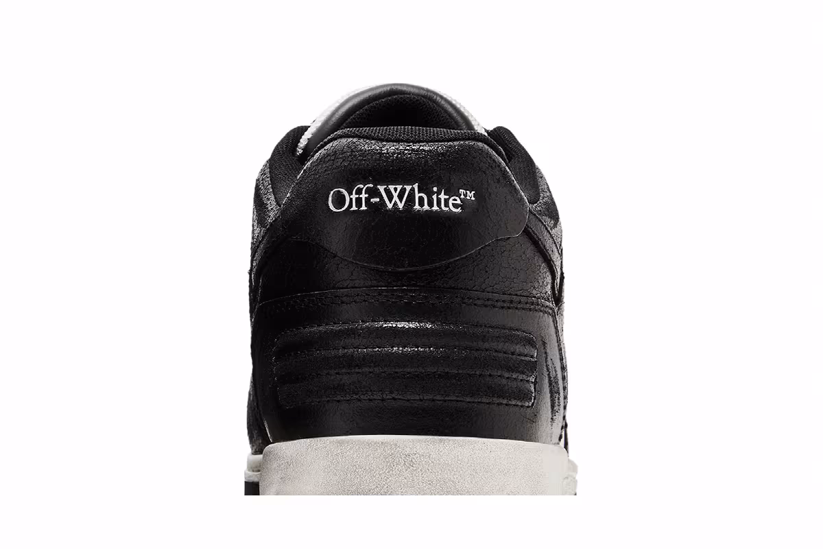 Off-White Out of Office Black White Distressed, view 8
