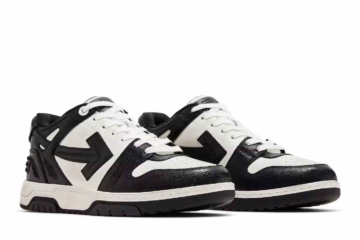 Off-White Out of Office Black White Distressed, view 9