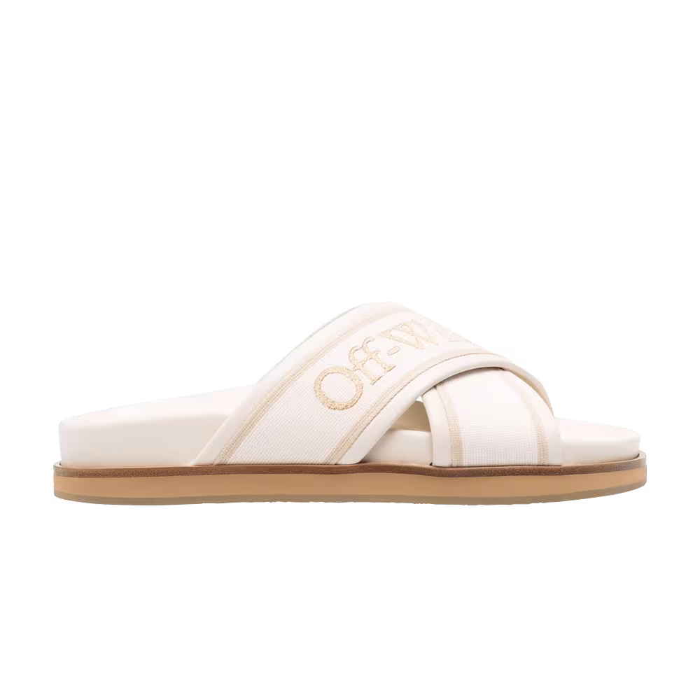 Off-White Women's Cloud Criss Cross Sliders Cream White Beige