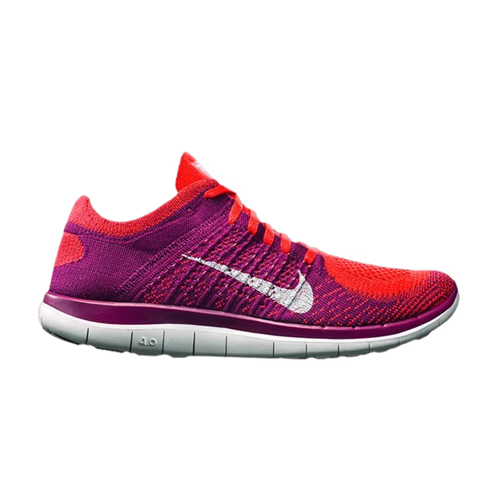 Nike Women's Free Flyknit 4.0 Bright Crimson Raspberry Red
