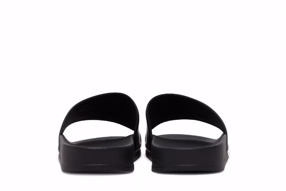 Off-White Logo Print Slide Black White, view 7