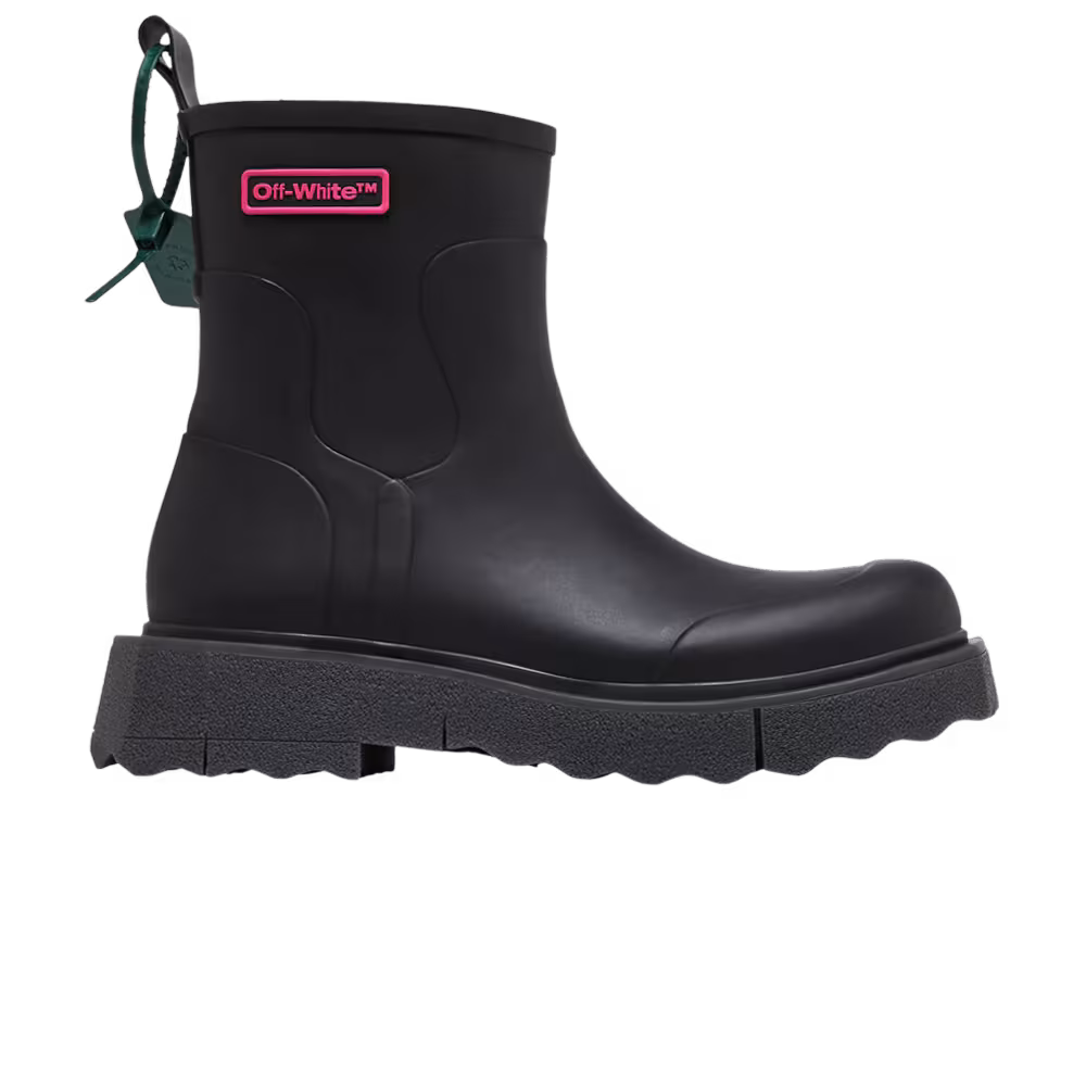 Off-White Rain Boot Black Fuchsia