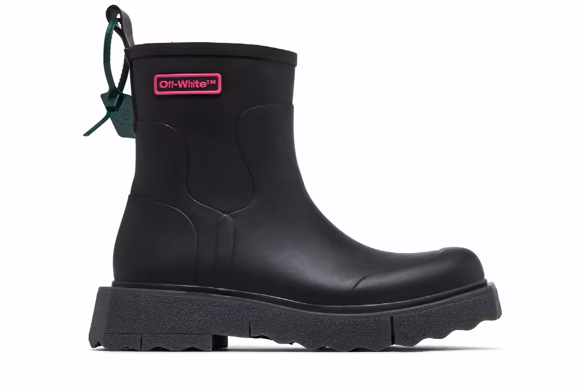 Off-White Rain Boot Black Fuchsia, view 2