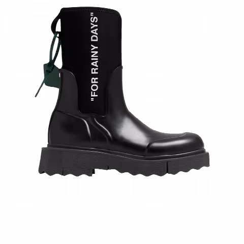 Off-White Wmns Sponge Rubber Rain Boot 'For Rainy Days - Black'