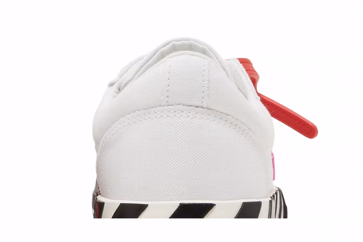 Off-White Women's Vulc Sneaker White Black Fuchsia, view 8