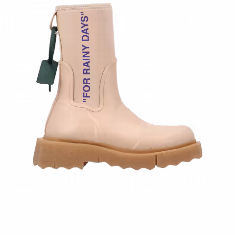 Off-White Wmns Sponge Rubber Rain Boot 'For Rainy Days - Rose'
