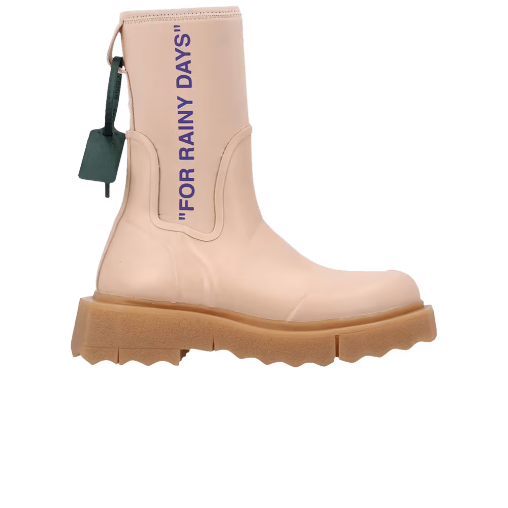 Off-White Women's Sponge Rubber Rain Boot For Rainy Days - Rose