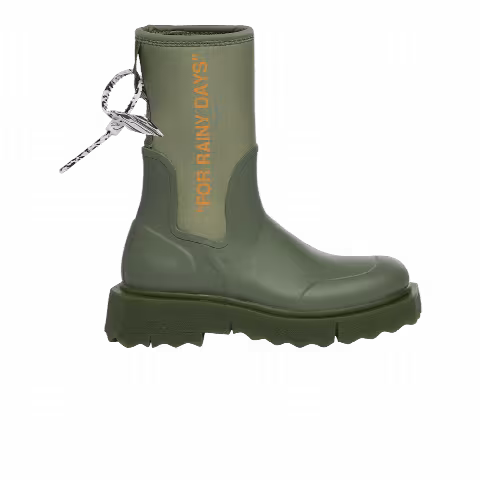 Off-White Sponge Rubber Rain Boot 'For Rainy Days - Green'