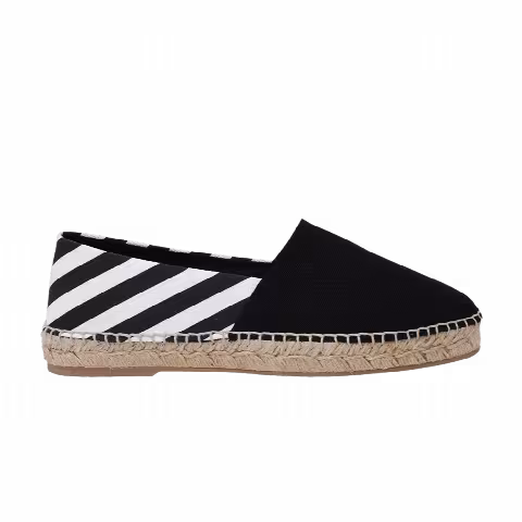 Off-White Wmns Stripes Flat Espadrilles 'Black'