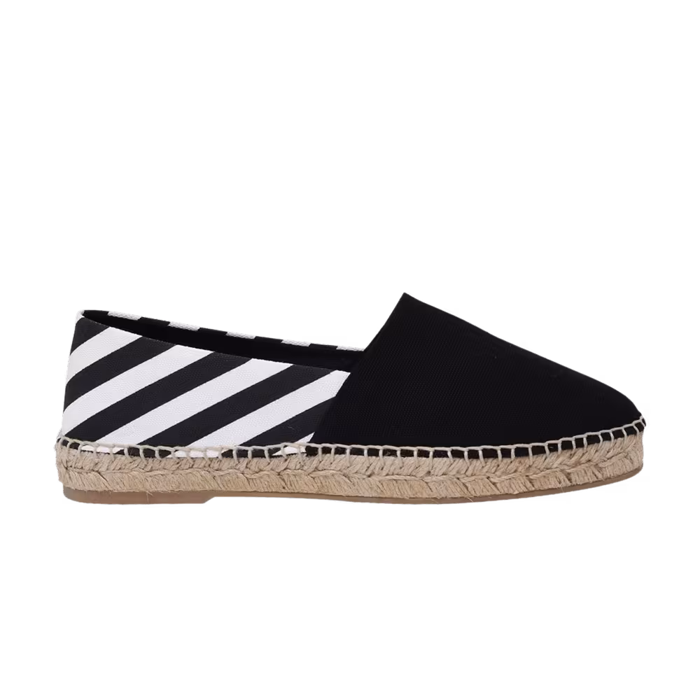 Off-White Women's Stripes Flat Espadrilles Black