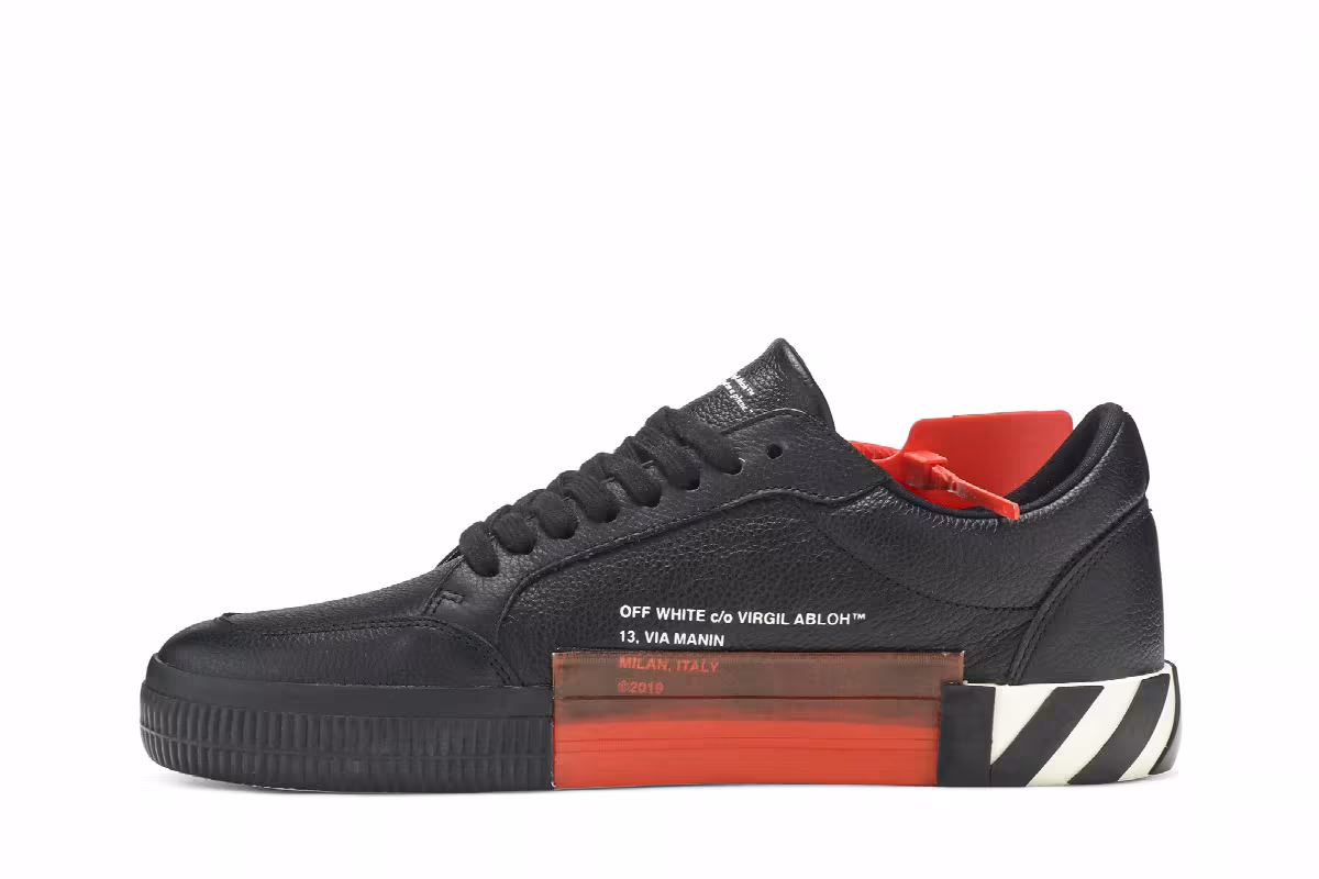 Off-White Vulcanized Low Black White, view 4