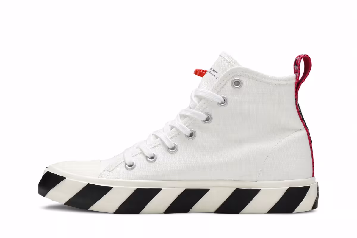 Off-White Vulc Sneaker Mid White Black, view 4