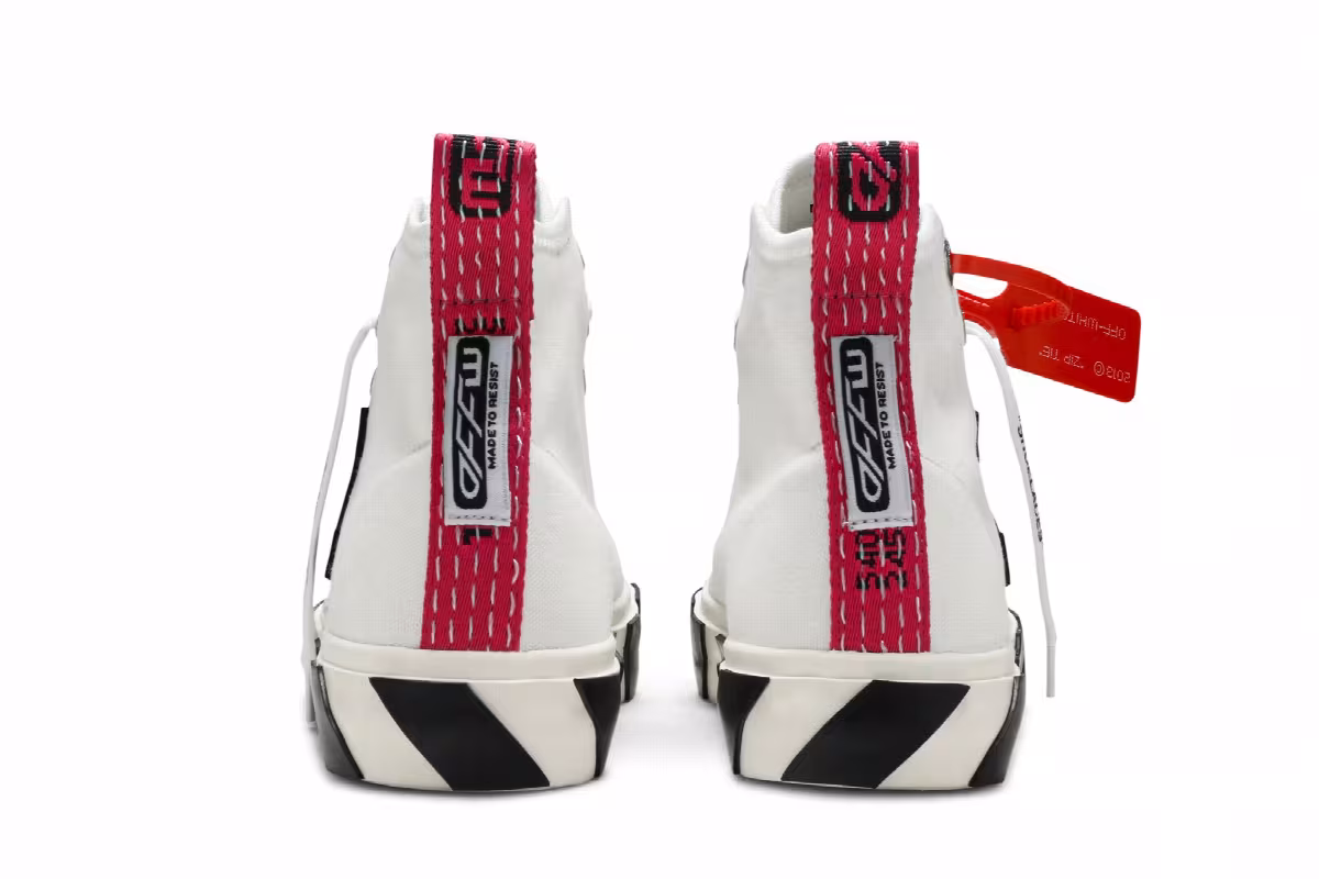 Off-White Vulc Sneaker Mid White Black, view 7