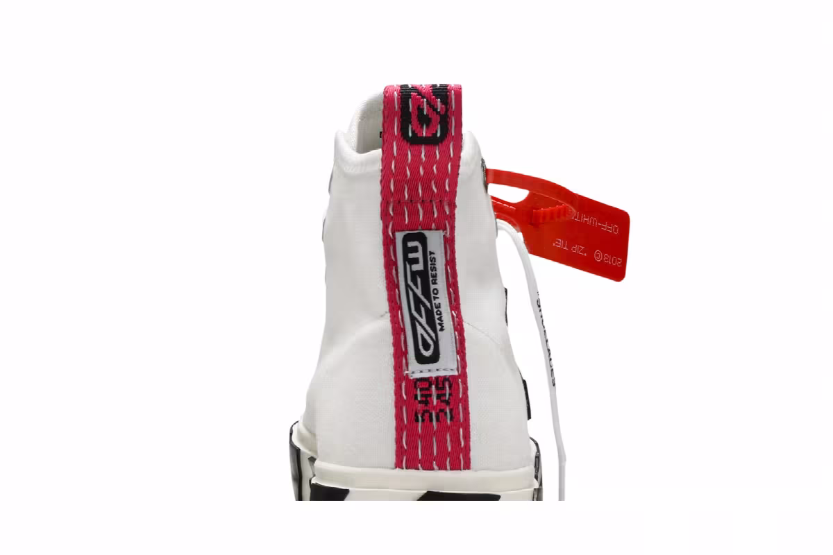 Off-White Vulc Sneaker Mid White Black, view 8