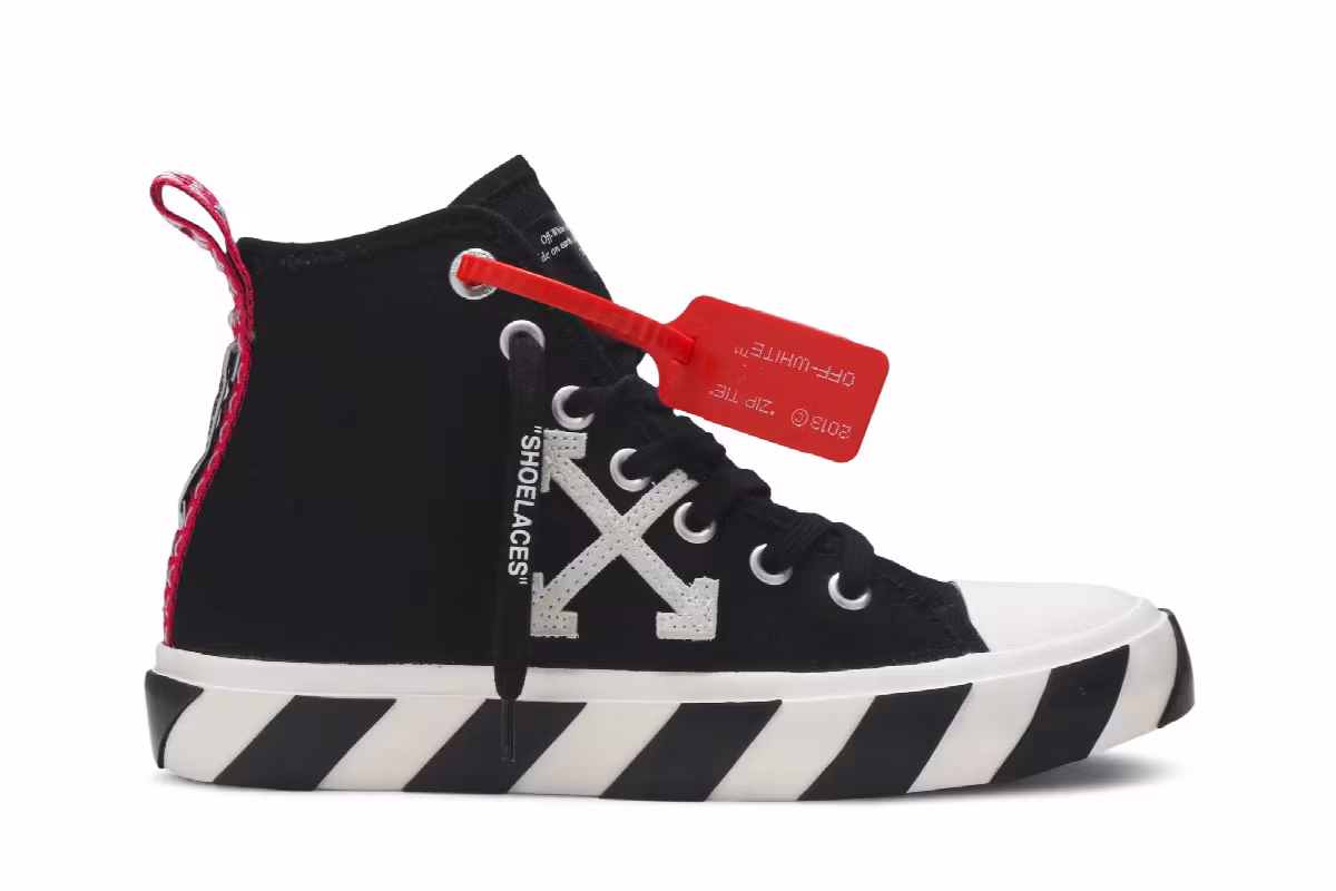 Off-White Vulc Sneaker Mid Black White, view 2