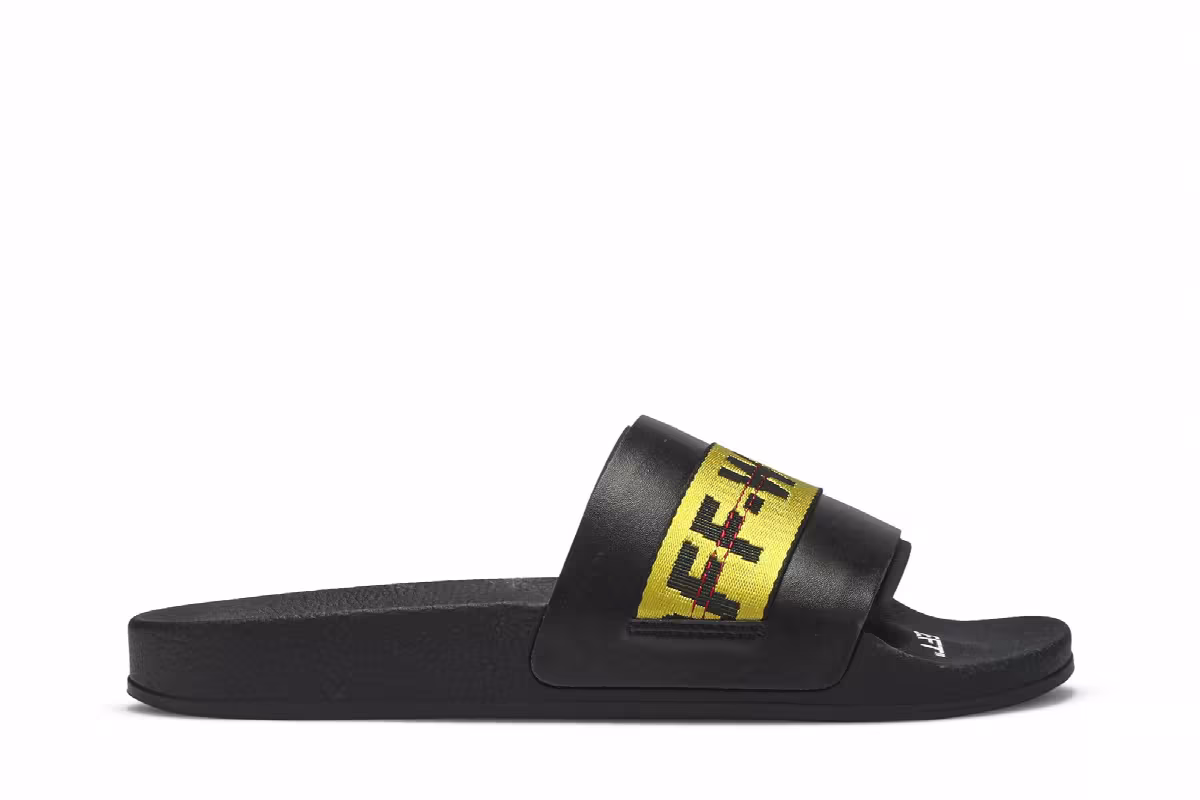 Off-White Sliders Black Yellow, view 2