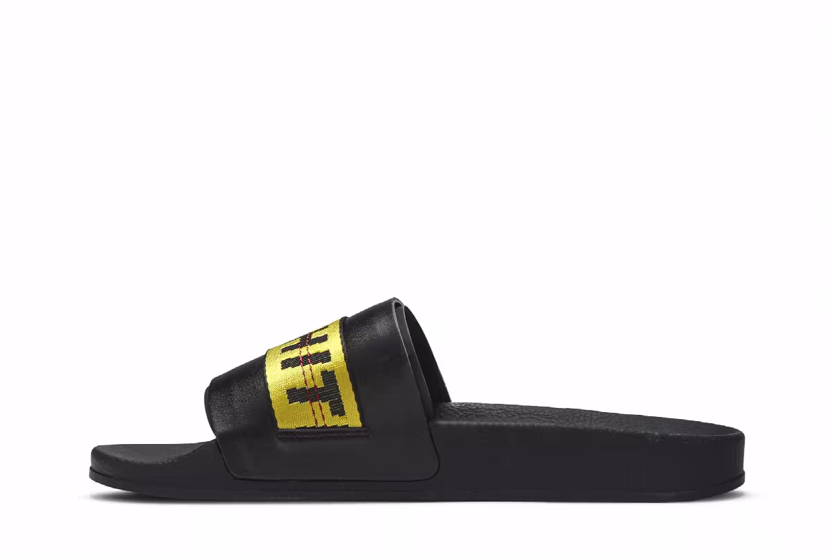 Off-White Sliders Black Yellow, view 4