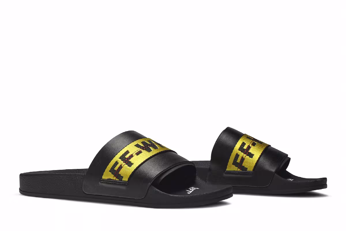 Off-White Sliders Black Yellow, view 9