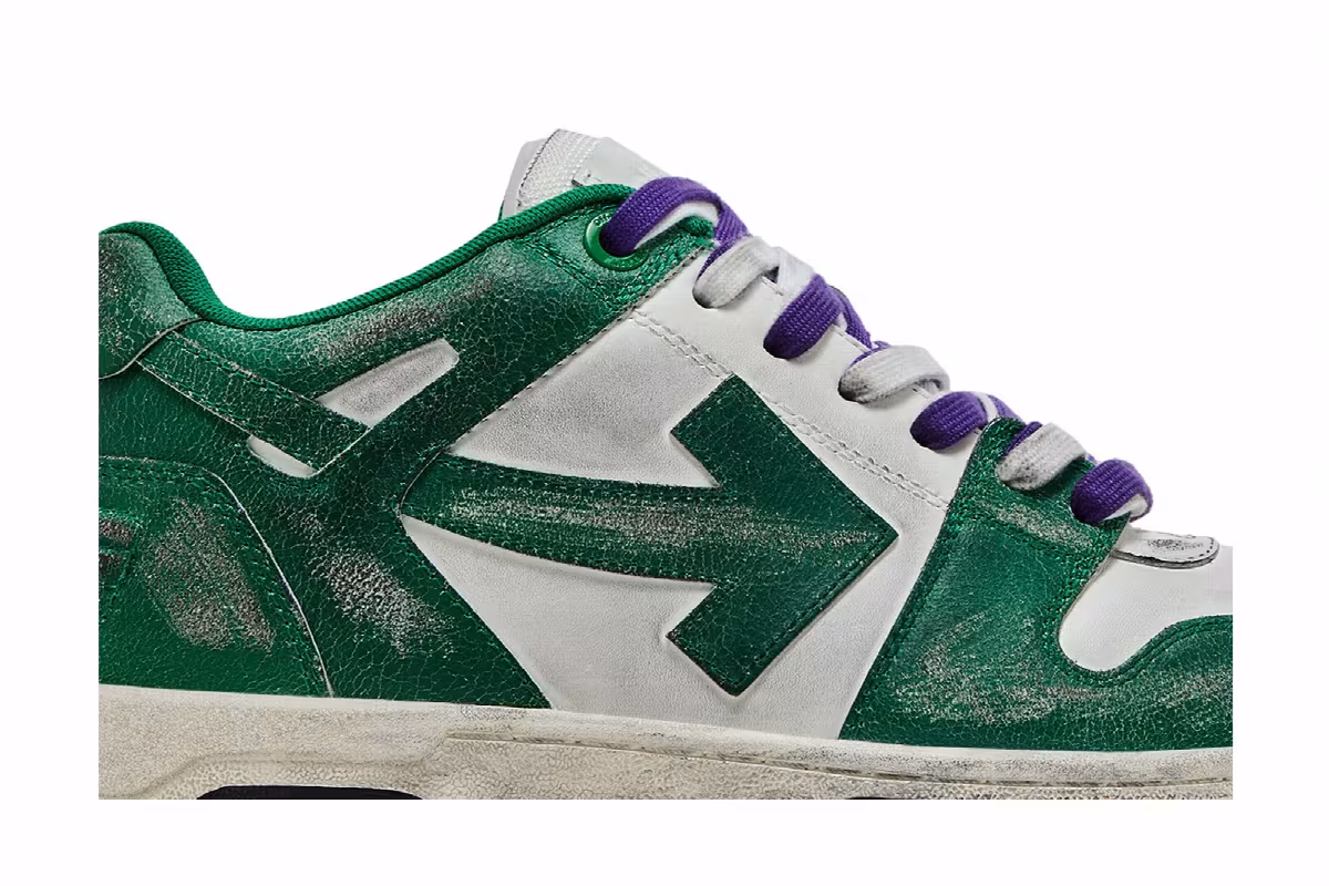 Off-White Out of Office Vintage Leather White Green, view 3