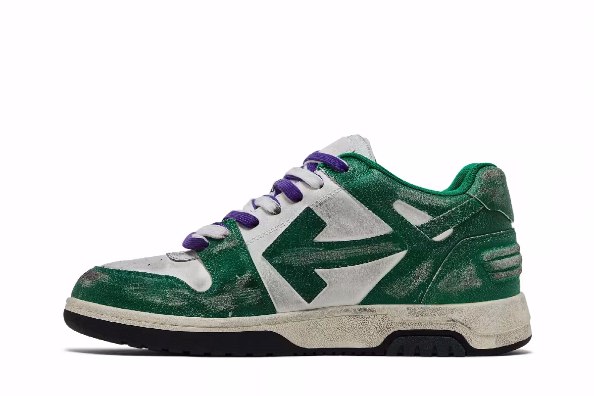 Off-White Out of Office Vintage Leather White Green, view 4