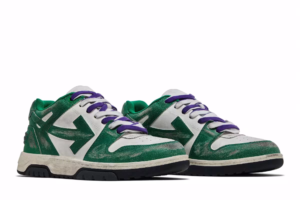 Off-White Out of Office Vintage Leather White Green, view 9