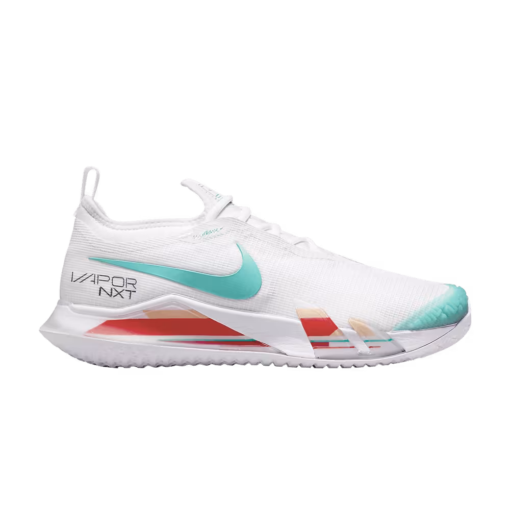 Women's NikeCourt React Vapor NXT White Washed Teal Red