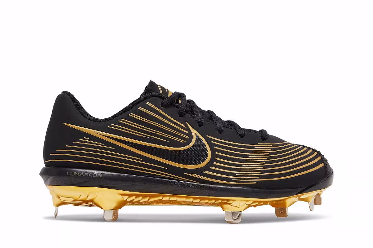 Nike Women's Lunar HyperDiamond 3 Pro Black Metallic Gold, view 2