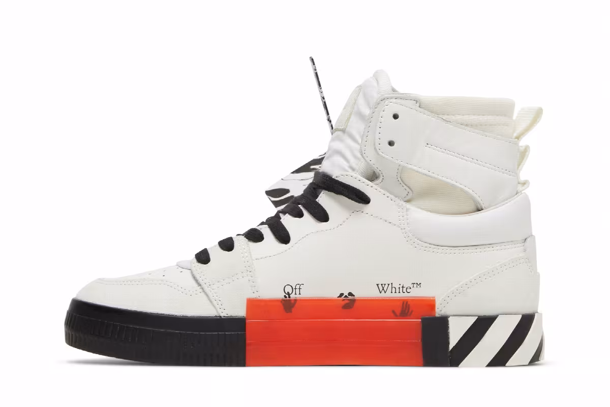 Off-White Vulc Sneaker High White Black, view 4