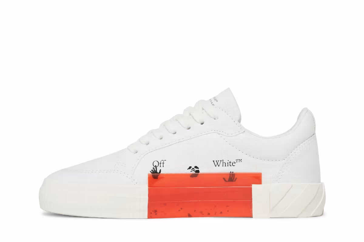 Off-White Women's Vulc Sneaker White Black, view 4